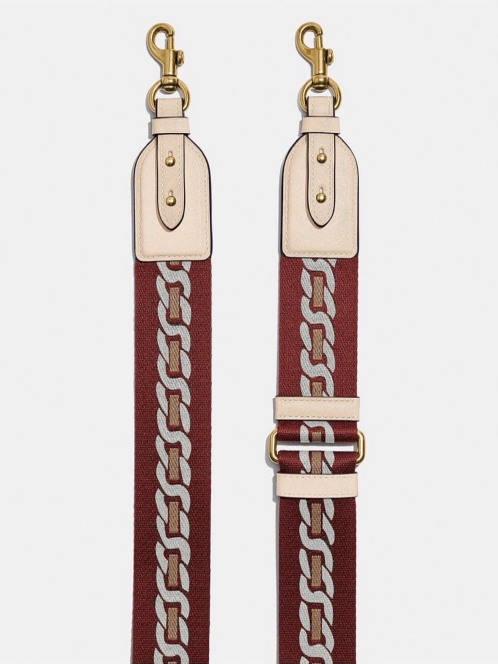 COACH Novelty Adjustable Reversible Guitar Shoulder Strap Brown Chalk Leather - Picture 3 of 16